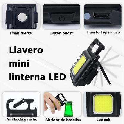 PACK 3 MINI LINTERNA / DESTAPADOR / LLAVERO🔦 4 EN 1